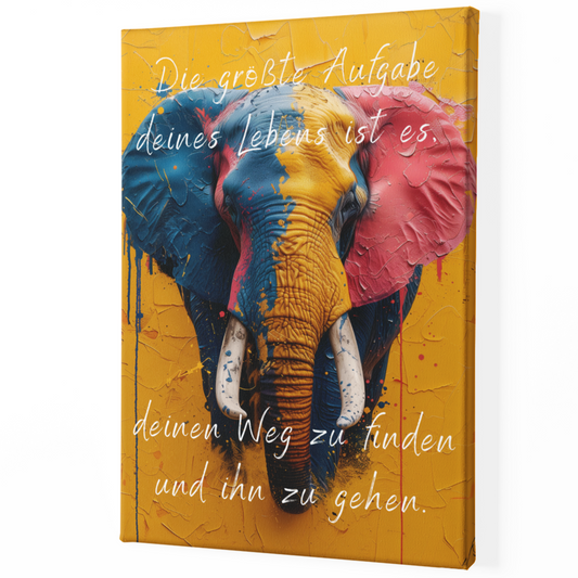 Inspirierende Motivationsleinwand mit dem Spruch „Erkenne deine Lebensaufgabe“ – perfekte Wanddekoration für Wohnzimmer, Büro oder Homeoffice.